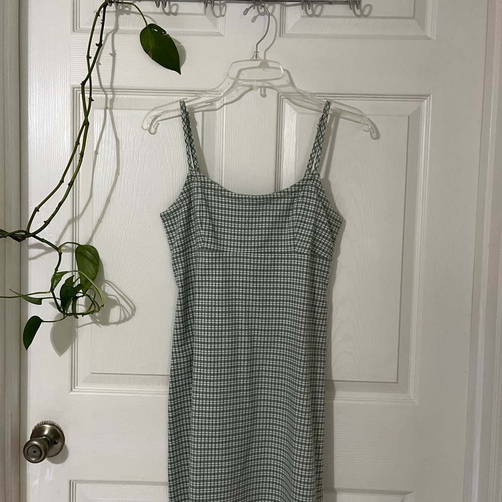 Tjmaxx green mini plaid dress